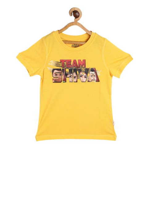 

Shiva Boys Yellow Printed Round Neck T-shirt