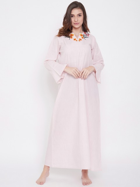 

The Kaftan Company Pink Embroidered Nightdress
