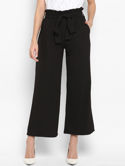 

Color Cocktail Women Black Solid Wide Leg Palazzos
