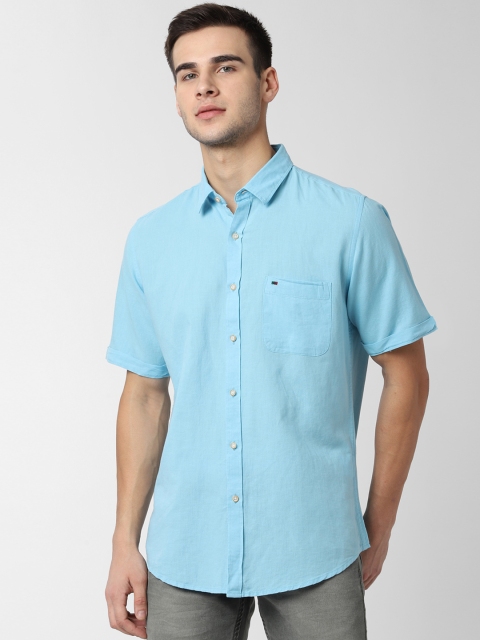

Peter England Casuals Men Blue Slim Fit Solid Casual Shirt