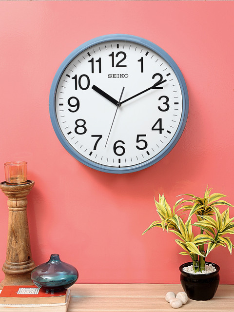 

SEIKO White Round Solid Analogue Wall Clock