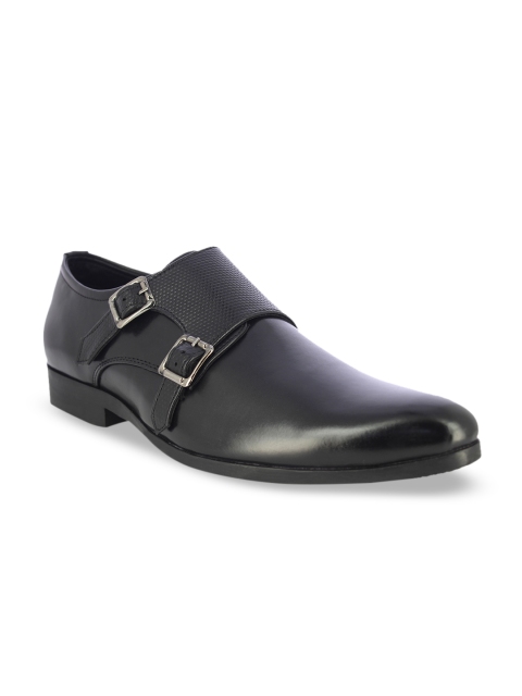 

Alberto Torresi Men Black Solid Leather Formal Monks