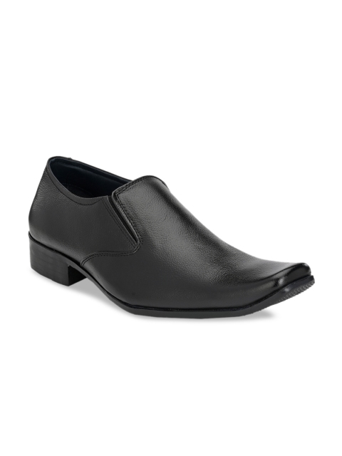 

Rodolfo Darrell Men Black Solid Leather Formal Slip-Ons