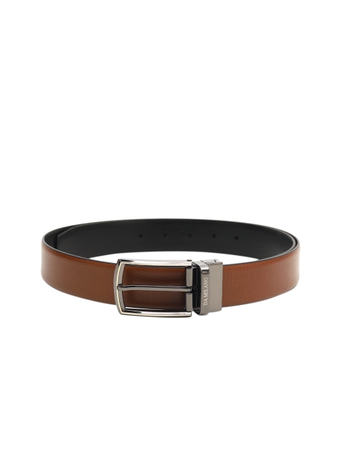 

Da Milano Men Brown & Black Leather Reversible Solid Belt