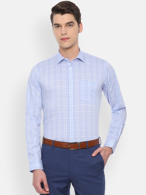 

Van Heusen Men Blue Slim Fit Checked Formal Shirt