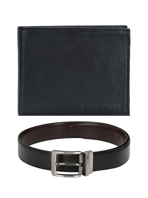 

Calvadoss Men Black & Brown Premium Belt and Wallet Set