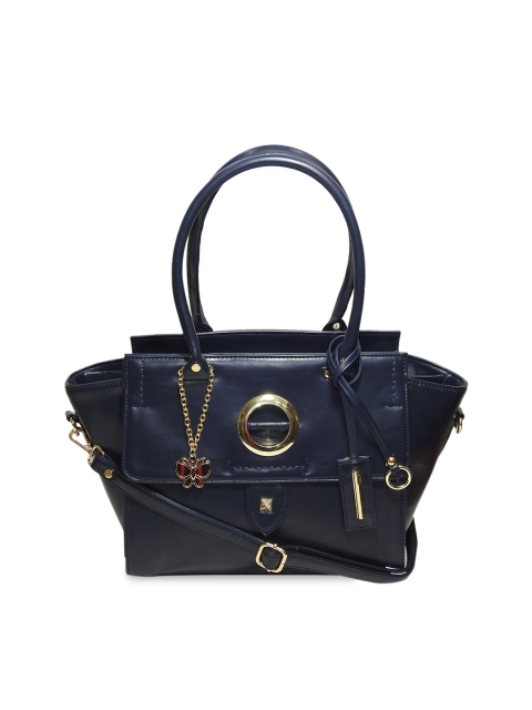 

Butterflies Navy Blue Solid Handheld Bag