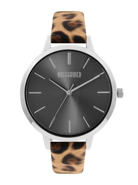 

Missguided Women Black Leather Analogue Watch MG042BR