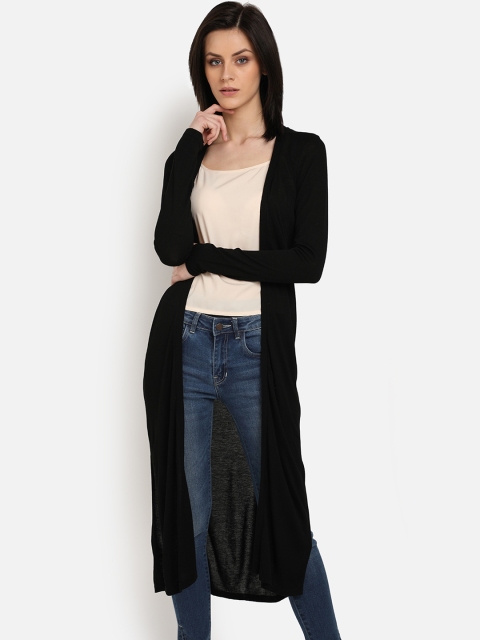 

COVER STORY Women Black Solid Open Front Shrug