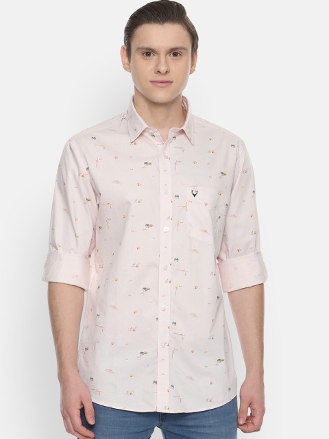 

Allen Solly Men Pink Slim Fit Printed Casual Shirt