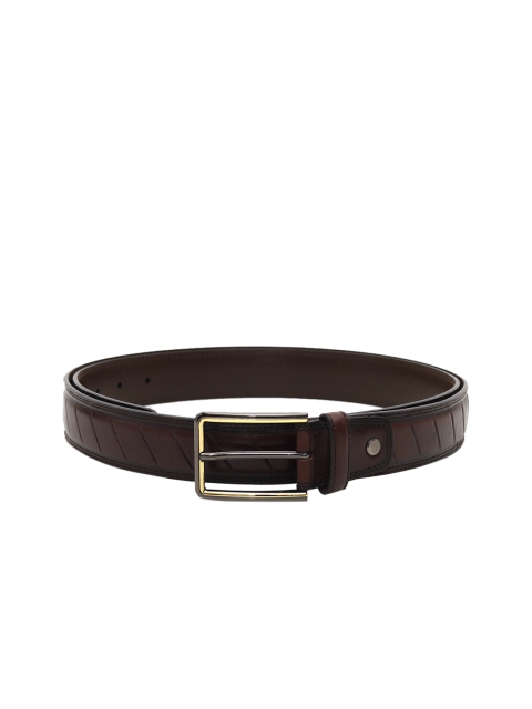 

Da Milano Men Brown Striped Leather Belt