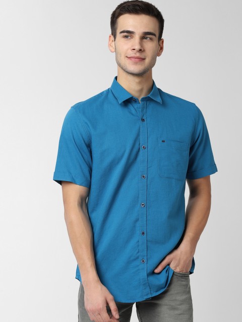 

Peter England Casuals Men Blue Slim Fit Solid Casual Shirt