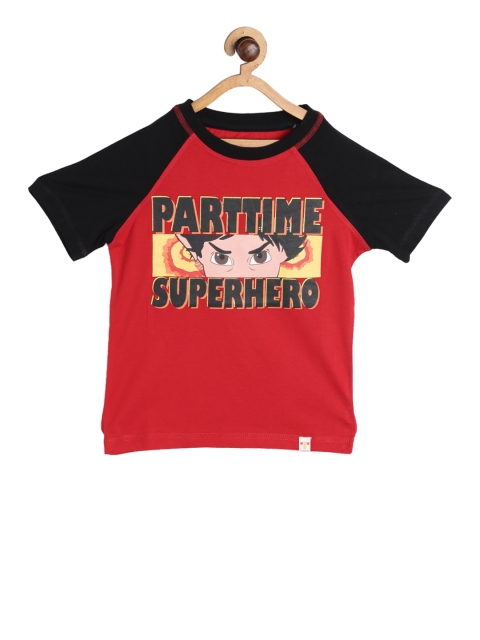 

Shiva Boys Red Printed Round Neck T-shirt