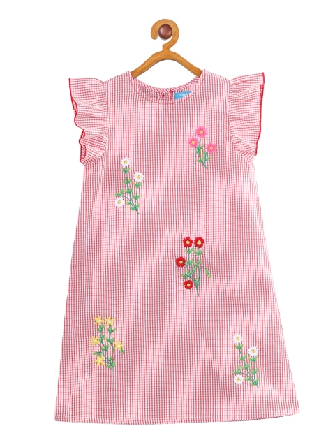 

Miyo Girls Red Checked A-Line Dress
