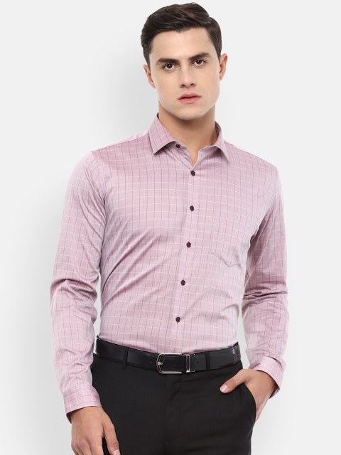 

Van Heusen Men Pink Slim Fit Checked Formal Shirt