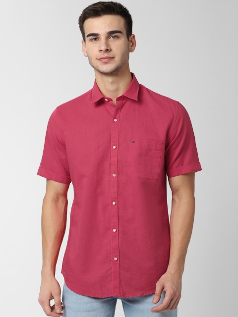 

Peter England Casuals Men Pink Slim Fit Solid Casual Shirt