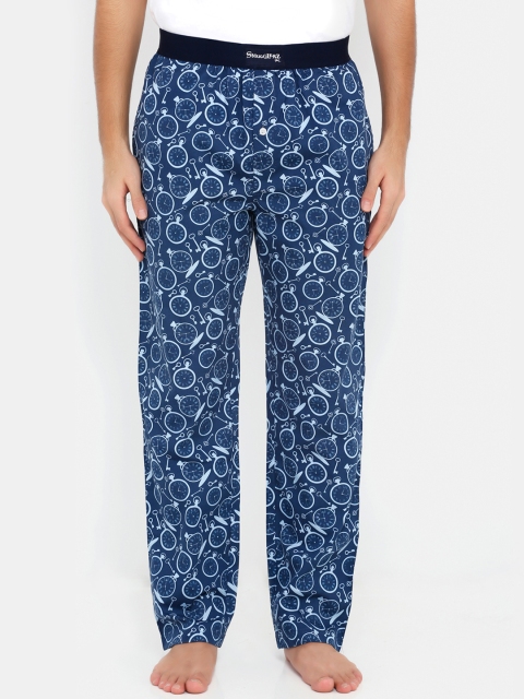 

Smugglerz Men Blue & White Printed Lounge Pants