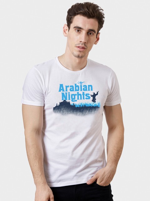 

Free Authority Men White Aladdin Printed T-shirt