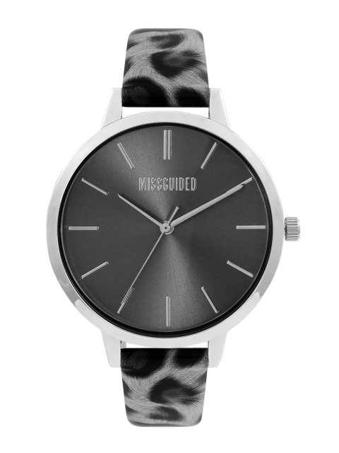 

Missguided Women Grey Leather Analogue Watch MG042E