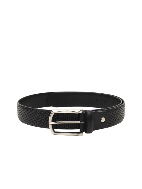 

Da Milano Men Black Checked Leather Belt