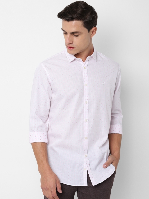 

Allen Solly Men White & Pink Slim Fit Printed Casual Shirt