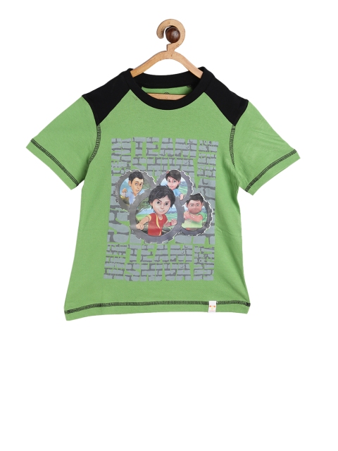 

Shiva Boys Green Printed Round Neck T-shirt