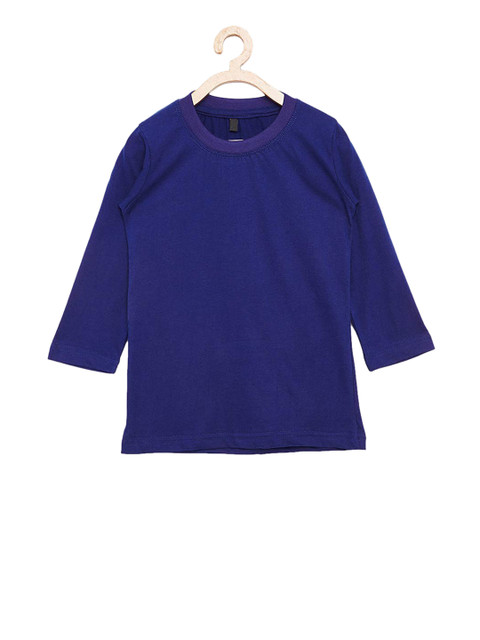 

FirstClap Kids Blue Solid Round Neck T-shirt