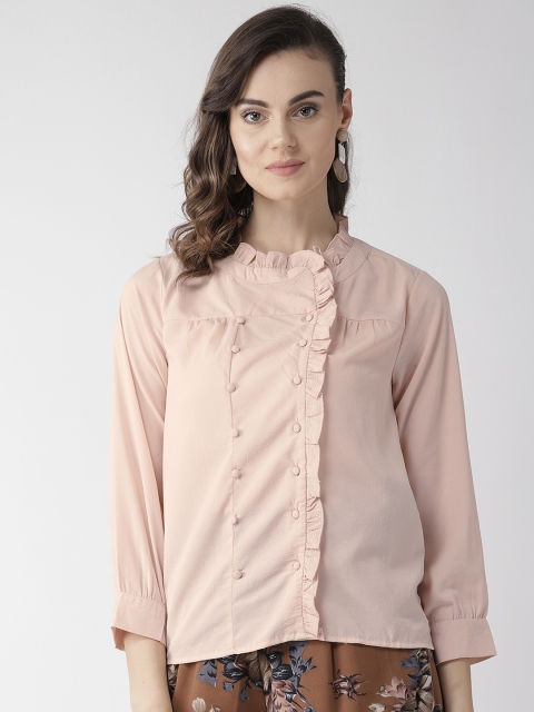 

QUIERO Women Peach-Coloured Solid Top