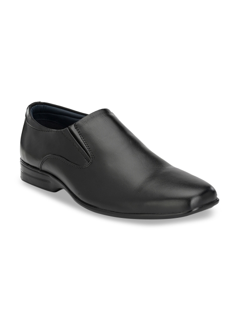 

Rodolfo Darrell Men Black Solid Leather Formal Slip-Ons