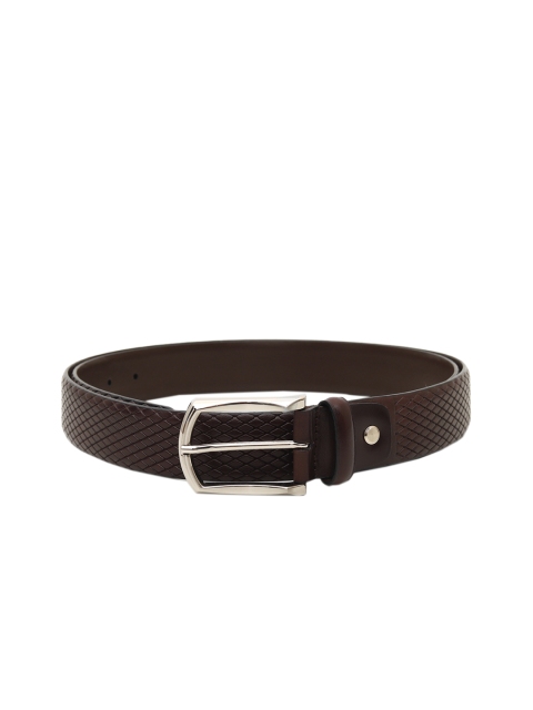 

Da Milano Men Brown Checked Leather Belt