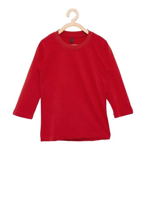 

FirstClap Kids Red Solid Round Neck T-shirt