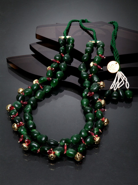 

DUGRISTYLE Green Gold-Plated Sterling Silver Necklace