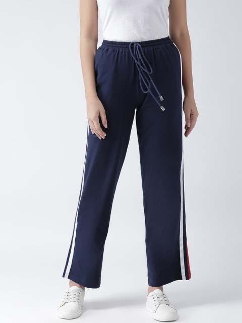 

Texco Women Navy Blue & White Regular Fit Solid Parallel Trousers