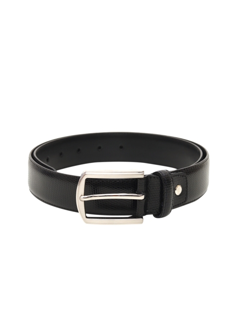 

Da Milano Men Black Textured Leather Belt