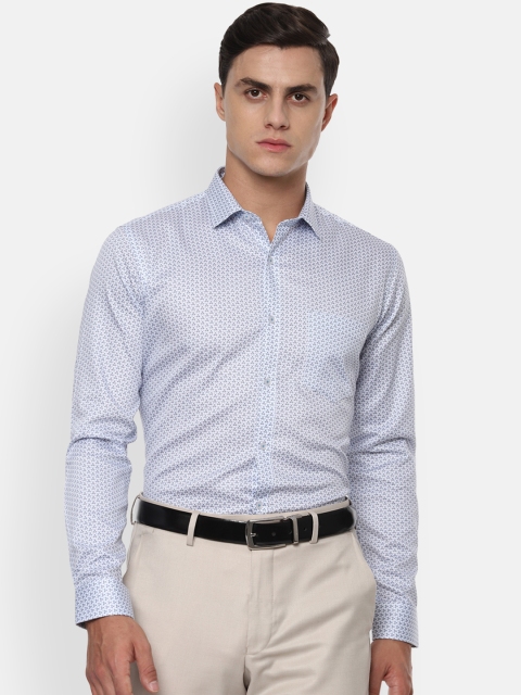 

Van Heusen Men Blue & White Slim Fit Printed Formal Shirt