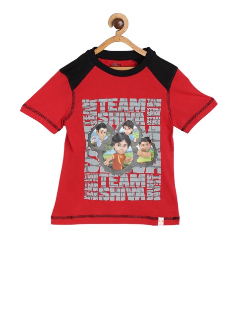 

Shiva Boys Red Printed Round Neck T-shirt