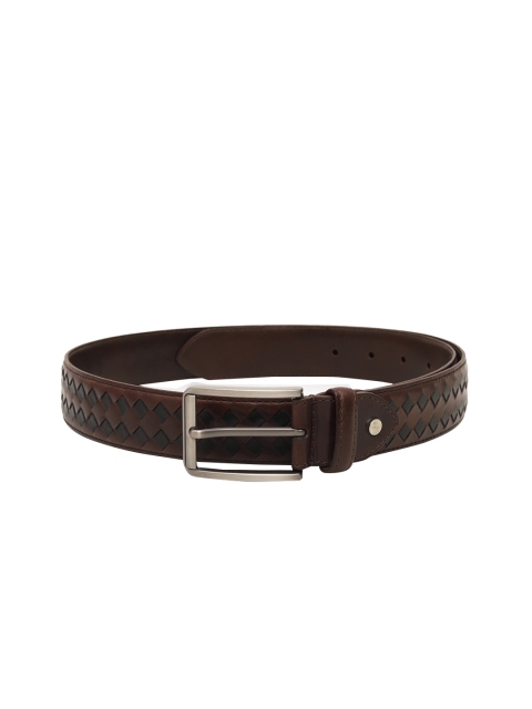 

Da Milano Men Brown Woven Design Leather Belt