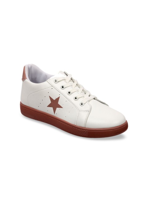 

Lavie Women White & Brown Printed Sneakers