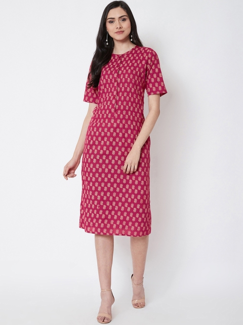 

Nun Women Pink Printed Sheath Dress