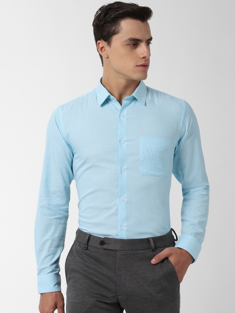 

Peter England Men Blue Slim Fit Striped Formal Shirt