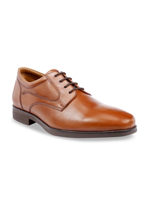 

one8 Select BY VIRAT KOHLI Men Tan Brown Solid Genuine Leather Formal Achiever Derbys