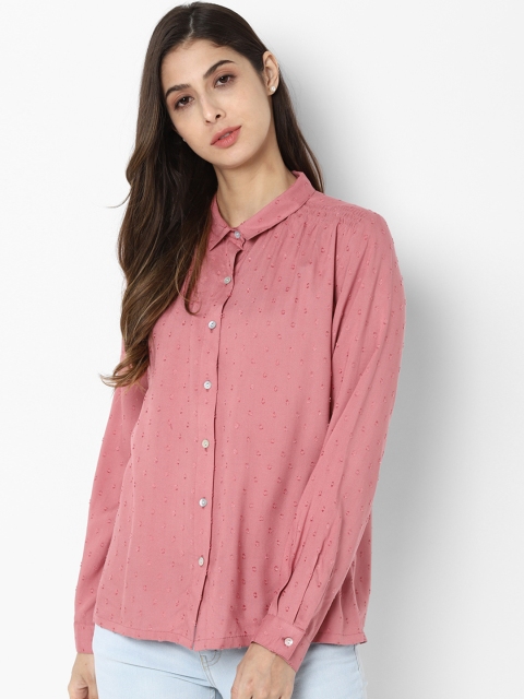 

Allen Solly Woman Women Pink Regular Fit Self Design Casual Shirt