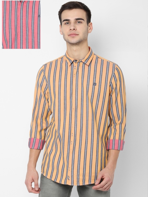 

Allen Solly Sport Men Yellow & Pink Regular Fit Striped Casual Shirt