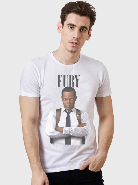 

Free Authority Men White Marvel Printed T-shirt