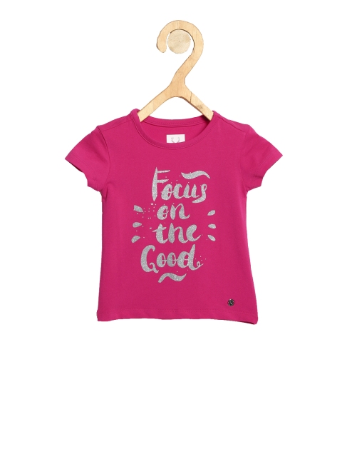 

Allen Solly Junior Girls Pink Printed Round Neck T-shirt