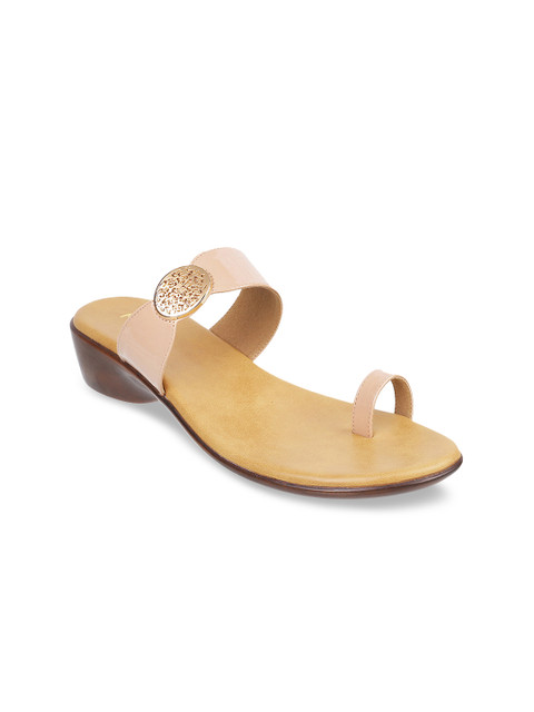

Metro Women Beige & Gold-Toned Embellished Comfort Heels