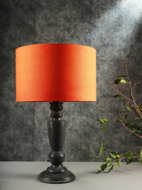

Grated Ginger Orange Solid Bedside Table Lamp with Shade