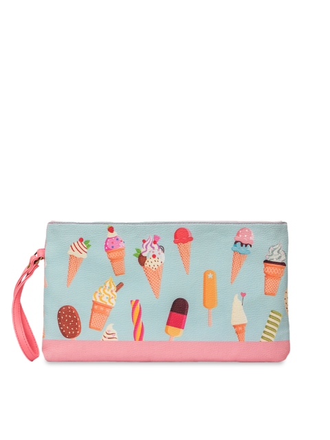 

BandBox Blue & Pink Printed Clutch
