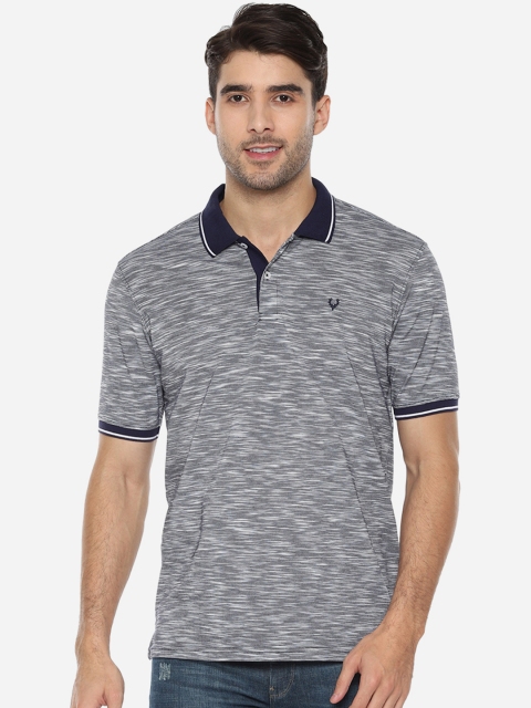 

Allen Solly Men Grey Self Design Polo Collar T-shirt
