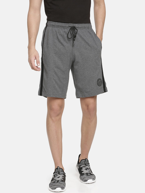 

Macroman M-Series Men Charcoal Grey Solid Regular Fit Sports Shorts